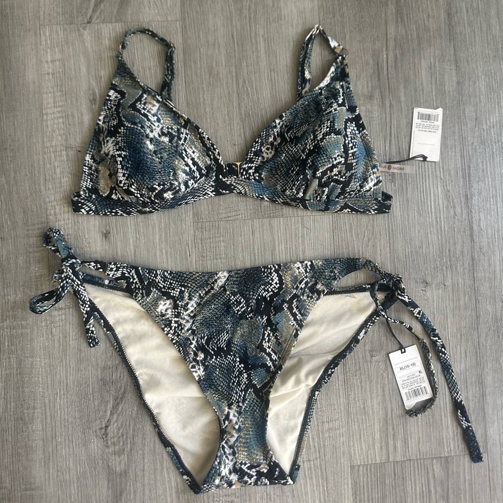 Shade & Shore Blue Snake Print Bikini